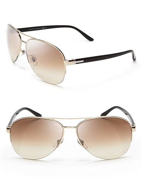 gucci semi rimless metal aviator sunglasses brown|gucci oversized acetate aviator sunglasses.